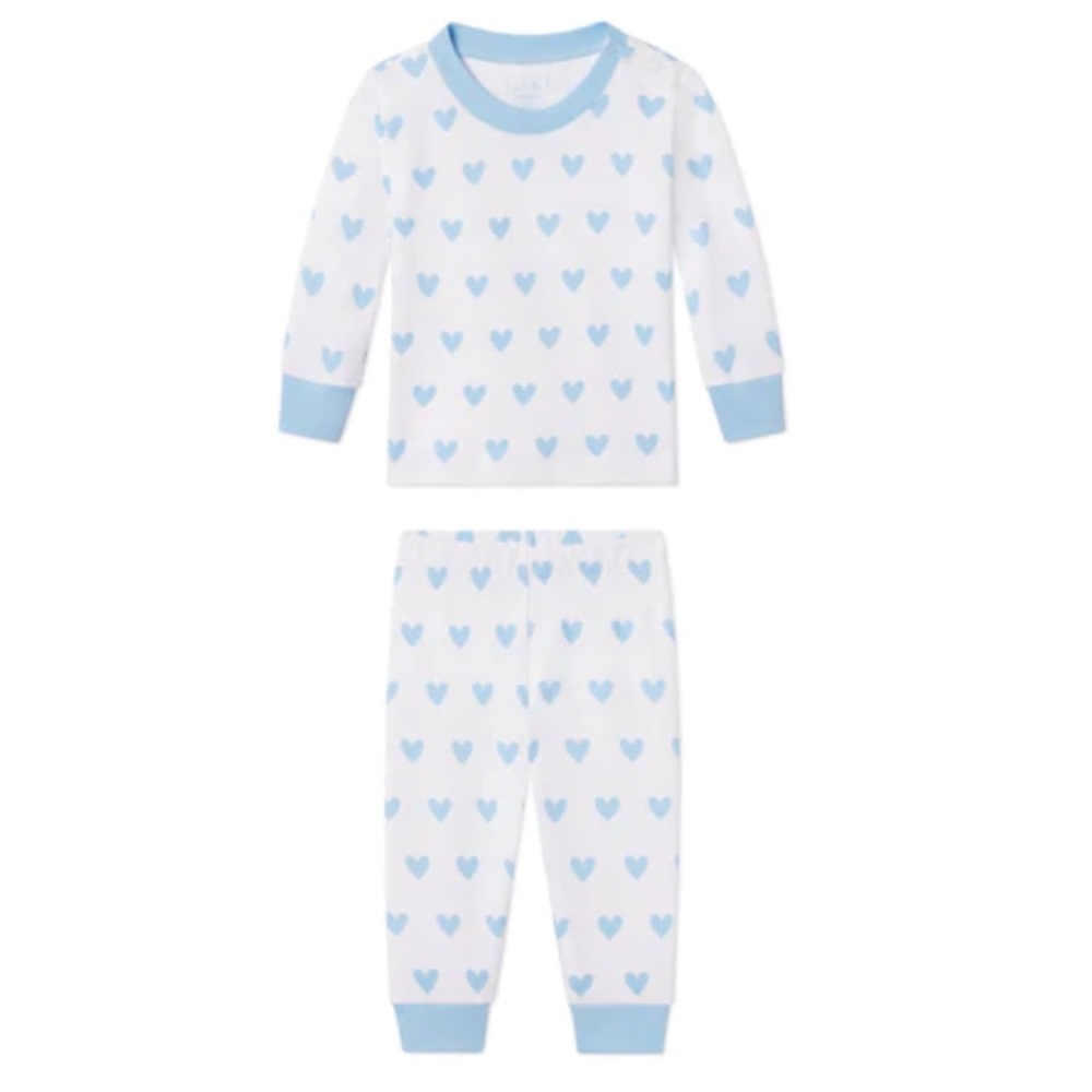 LAKE Pajamas Blue Heart Baby Set